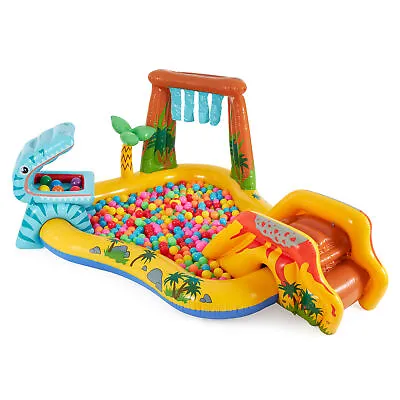 Intex Inflatable Kids Dinosaur Play Center Outdoor Water Park Pool With Slide • $44.99