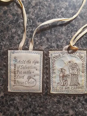 Vintage Behold The Sign Of Salvation O L Mount Carmel Catholic Scapular • $13