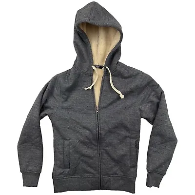 Member's Mark Men's Full Zip Rib Cuff & Hem Sherpa Lined Hoodie Small Grey • $17.91