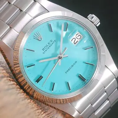 Rolex 6694 OysterDate Precision 34mm Light Blue Dial Watch • £3296.58