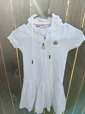 Moncler London Youth  Girl Medium/ Large White Tennis Dress With Hood - READ • $60