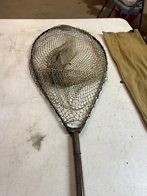 Antique 7’  Swivel Three Piece Folding Fishing Net W/storage Bag • $500