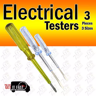 £4.99 • Buy 3x Circuit Tester & Screw Driver Mains Voltage Pen Electrical Test Screwdriver