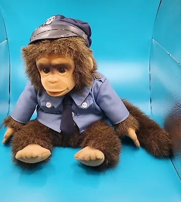 Vintage Hosung Police Officer Monkey Hand Puppet With Hat Long Fluffy Tail 1994 • $23.50