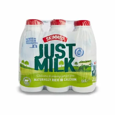 Just Milk UHT Candia Skimmed Milk Carton Pack Of 6 X 1L Long Expiry Date • £19.99