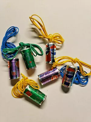 Vintage 6  Pepsi 7Up Dr Pepper Soda Can Charm Vending Toys New Old Stock SKU 58 • $13.99