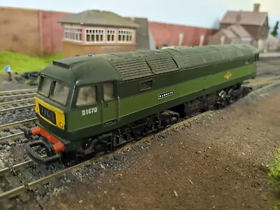 Hornby OO R073 BR Class 47 Co-Co Diesel D1670 Mammoth Green Spares/Repair  • £25.38