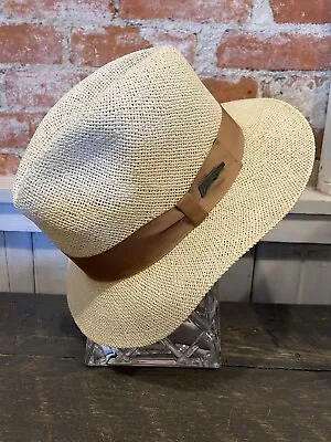 Vintage 1984 Indiana Jones Authentic Stetson Fedora Panama Straw Hat  Medium • $44.99