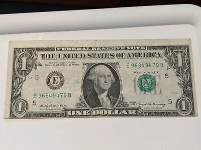 1969 VF+ Condition USA FBN $1 Dollar Bill Error Note Major Misalignment Error • $39.69