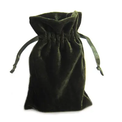 NEW Small Velvet Bag (Moss Green) 4x6  Drawstring Pouch • $8.99