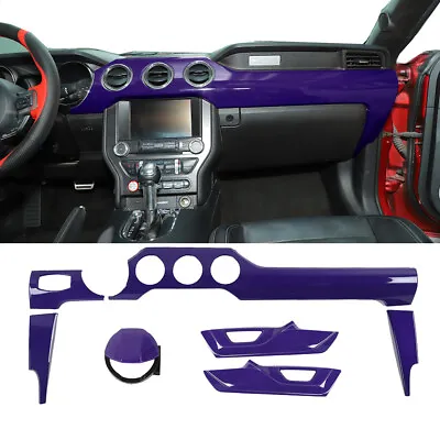 7pc Set Interior Decoration Dash Cover Trims Kits For Ford Mustang 2015+ Purple • $147.99