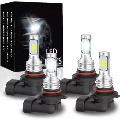 9005 9006 10000K LED Headlight Bulbs High Low Beam Kit Combo Super Bright White • $24.99