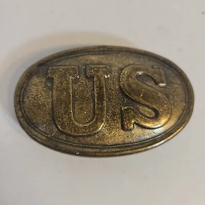 Vintage US CSA Civil War Replica Oval Belt Buckle For Reenactment Brass Metal • $15.47