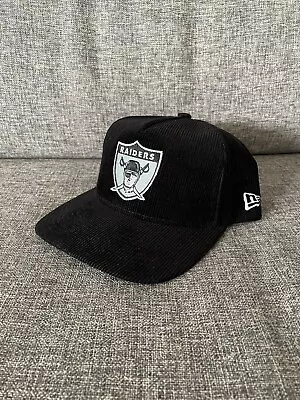 New Era NFL Los Angeles Oakland Raiders Corduroy Golfer Snapback Hat Cap 90s VTG • $25.09