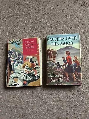 2 Malcolm Saville Children’s Books  DJ 1950s  Johnnie Bimbo Saucers Over Moor • £10