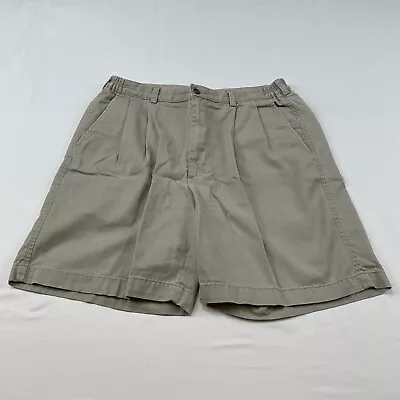 Haggar Shorts Mens 34 Tan Khaki Casual Chino Bermuda Outdoors Camp Beach Pockets • $3.60