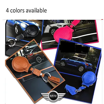 Leather Car Key Fob Case Key Holder Key Cover Key Ring For Mini Cooper F55 F56 • $40.93