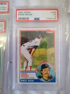 1983 WADE BOGGS Topps Rookie Card #498  Boston Red Sox PSA 5  EX • $8.99