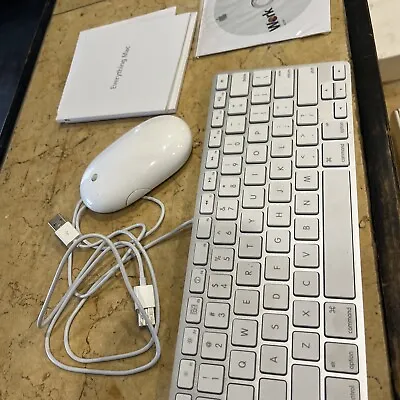 Apple Keyboard A1242 USB Wired & Mighty Mouse A1152 USB Wired  White Used • $35