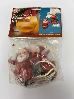 Vintage 1974 Walco Mr & Mrs Claus Christmas Ornament Kit • $32.99