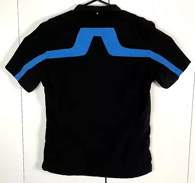 J. Lindeberg Golf Wind Rain Shirt Mens Medium S/S 1/4 Zip Black Soft Shell • $38