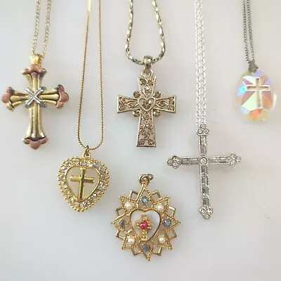 Vintage Religious Necklaces And Pendant Lot Of 6 • $39.99