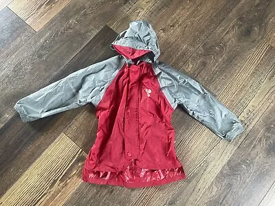 Muddy Puddles Waterproof Jacket Red Grey Age 3-4 Years • £12.99