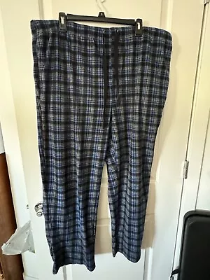 Stafford Pajama Soft Lounge Pants Men XXL Classic Fit Plaid Checks Blue • $12.88