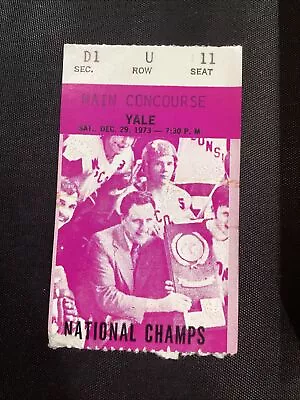 1973 Yale Vs Wisconsin National Champs Hockey Ticket • $9.99