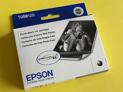 GENUINE EPSON T059 T0591 Black  INK STYLUS PHOTO R2400  T059120 • $12.89