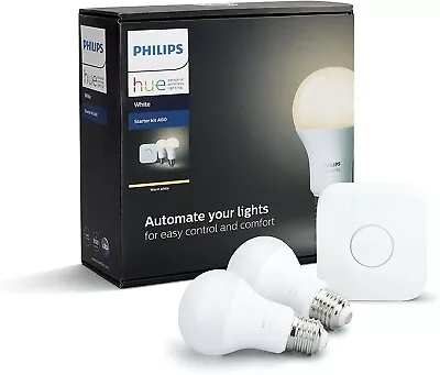 $90 • Buy Philips Hue White Ambiance Smart Bulb Starter Kit - Edison Screw E27