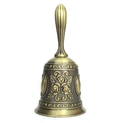 NEW Bronze Color Floral Altar Bell 4.5  Small Altar  Or Desk Chime Vintage Style • $17.49