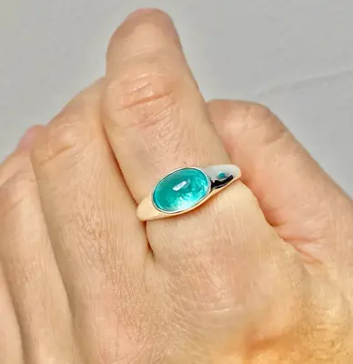 Natural Earth Mined Brazilian Paraiba Tourmaline Ring Handmade Mens Special Ring • $30