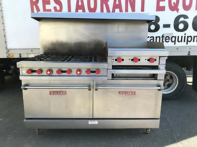 Vulcan VG260 6-Burner Restaurant Range With 24  Raised Griddle/Broiler And Ovens • $3750