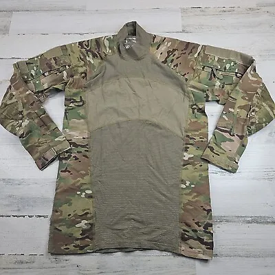 Army Combat Shirt Mens Small Camo Long Sleeve Flame Resistant Patches Pockets • $24.88