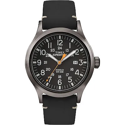 Timex TW4B01900 Men's  Expedition  Leather Indiglo Watch Scout Date • $43.40