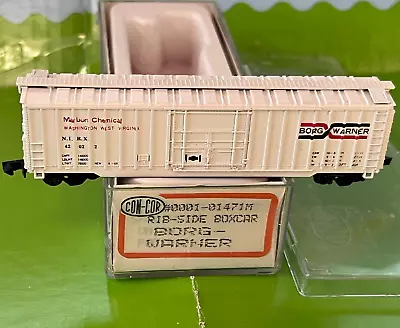 N Scale Con-Cor Borg Warner NIRX 42022 Marbon Rib-Side Box Car Rapido Couplers • $19.99