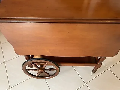 Antique Drop Leaf Table Cart Tea Server Bar Console End Side Vintage • $1119
