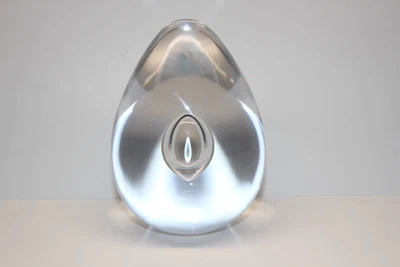 $20 • Buy Val St Lambert Egg Shaped Controlled Bubble Paperweight - Clear