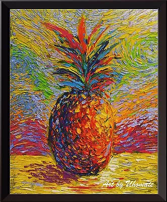 Hawaiian Pineapple Tropical Fruit Pineapple Van Gogh Starry Night Wall Art A058 • $16.99