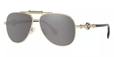 NEW Genuine VERSACE Medusa Pale Gold Metal Frame Pilot Sunglasses VE2236 12526G • $194.26