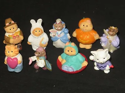 $13.05 • Buy Hallmark Merry Miniatures Lot Figurine Halloween Thanksgiving Cat Mouse + (k620)