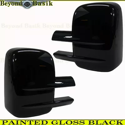 1999-2015 CHEVY SILVERADO GMC SIERRA 2500 3500 Towing GLOSS BLACK Mirror Covers • $39.50