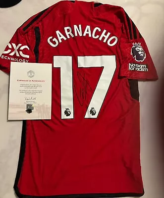 Manchester United Signed  Garnacho 2023/2024 Match Issued Shirt Club COA • £1100