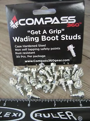 30 Compass 360 Wading Boot Studs Traction Spike Cleats NON Self Tapping Points • $11.16