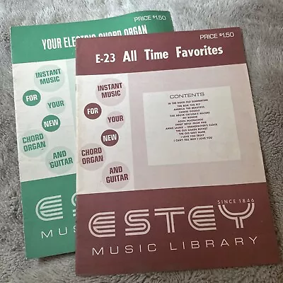 Estey Library Electric Chord ORGAN Song Book / Instructions LOT OF 2 • $7.90