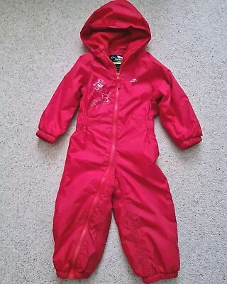 18-24 Months Trespass Kids Red Pramsuit Snowsuit Rainsuit Puddlesuit Boy/Girl • £5