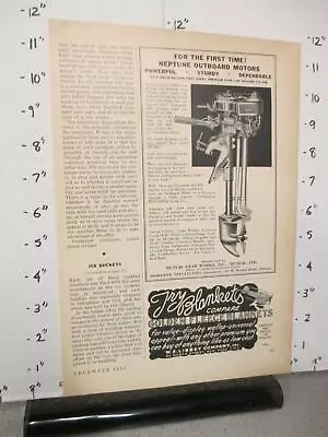 Trade Magazine Premium Ad 1935 MUNCIE IN Gear Works Outboard Boat Motor • $18