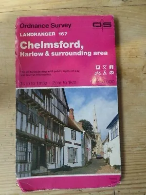 Ordnance Survey Map Landranger 167 Chelmsford Harlow & Surrounding Area M726 • £2.30