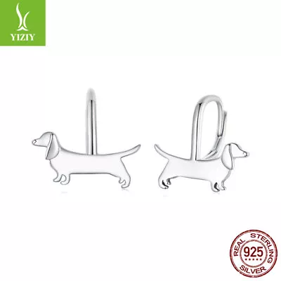 Fashionable 925 Sterling Silver Dachshund Ear Buckles Earrings Jewelry For Women • $11.23